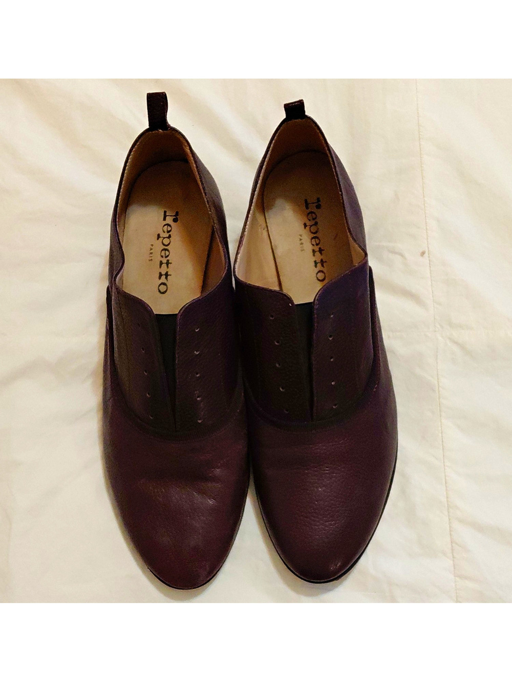 Repetto Burgundy Leather Ankle Bootie Slip On Round Toe Sz 9 EUC #1026